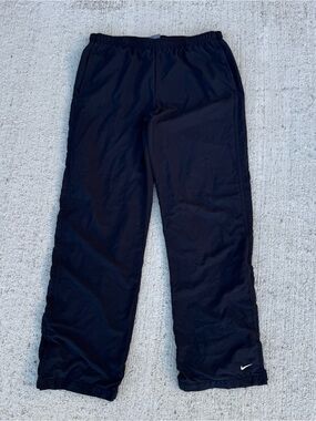 Nike Athletic Womens Black Track Pants Lined Windbreaker Soft She’ll Medium 8-10